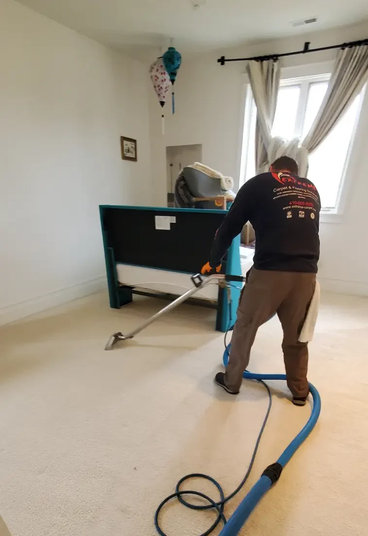 carpet cleaning technician at work