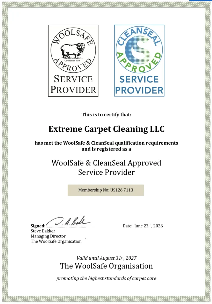 WoolSafe & CleanSeal Approved Service Provider